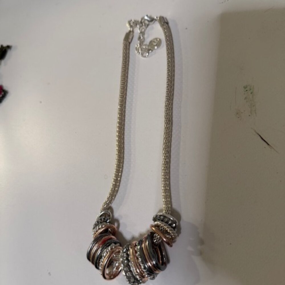 Necklace with Gold, Bronze and Silver-look charms